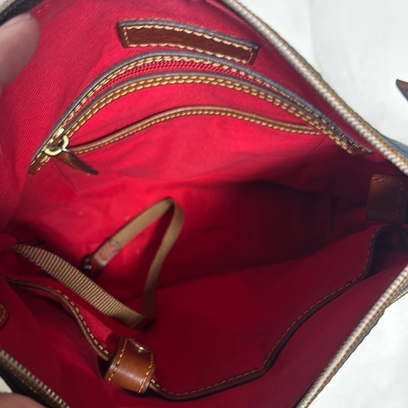 Dooney & Bourke Blue and Brown Logo Bag - Picture 9 of 14